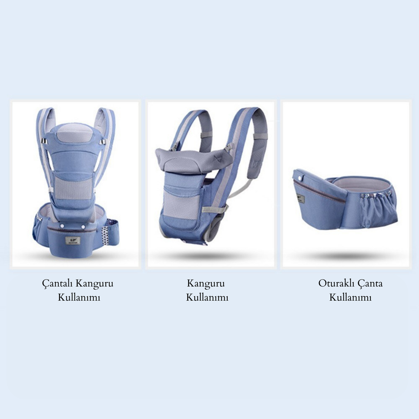 Çantalı Ergonomik Oturaklı Çift Yönlü Kanguru Bebek Taşıyıcı