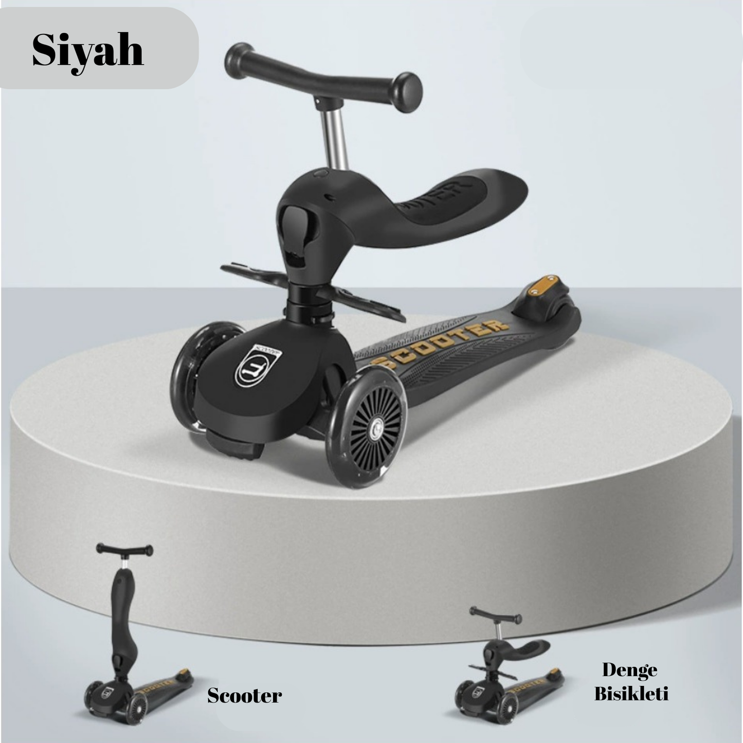 Highwaykick Ebeveyn Kontrollü Oturaklı Scooter Denge Bisikleti