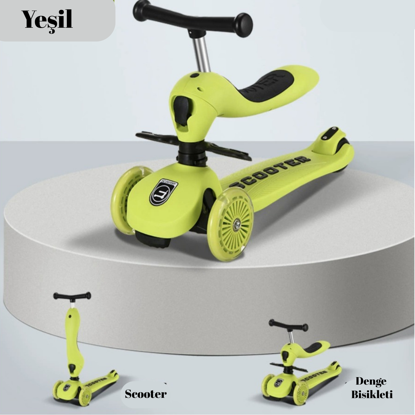 Highwaykick Ebeveyn Kontrollü Oturaklı Scooter Denge Bisikleti