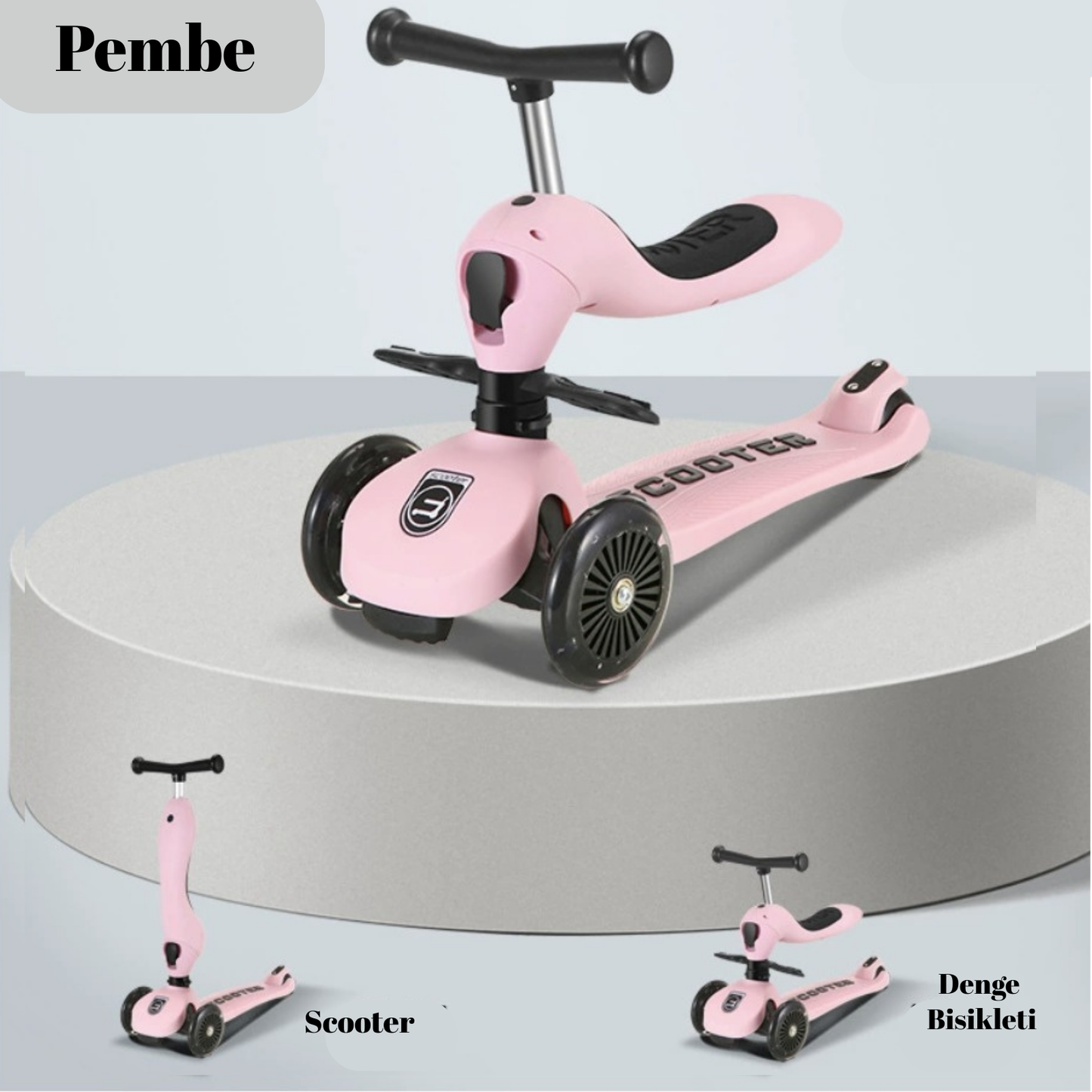 Highwaykick Ebeveyn Kontrollü Oturaklı Scooter Denge Bisikleti